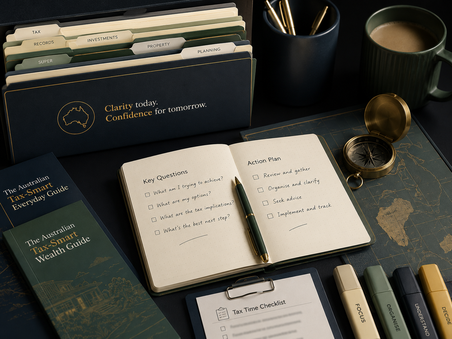 Organised desk setup showing the value of preparation