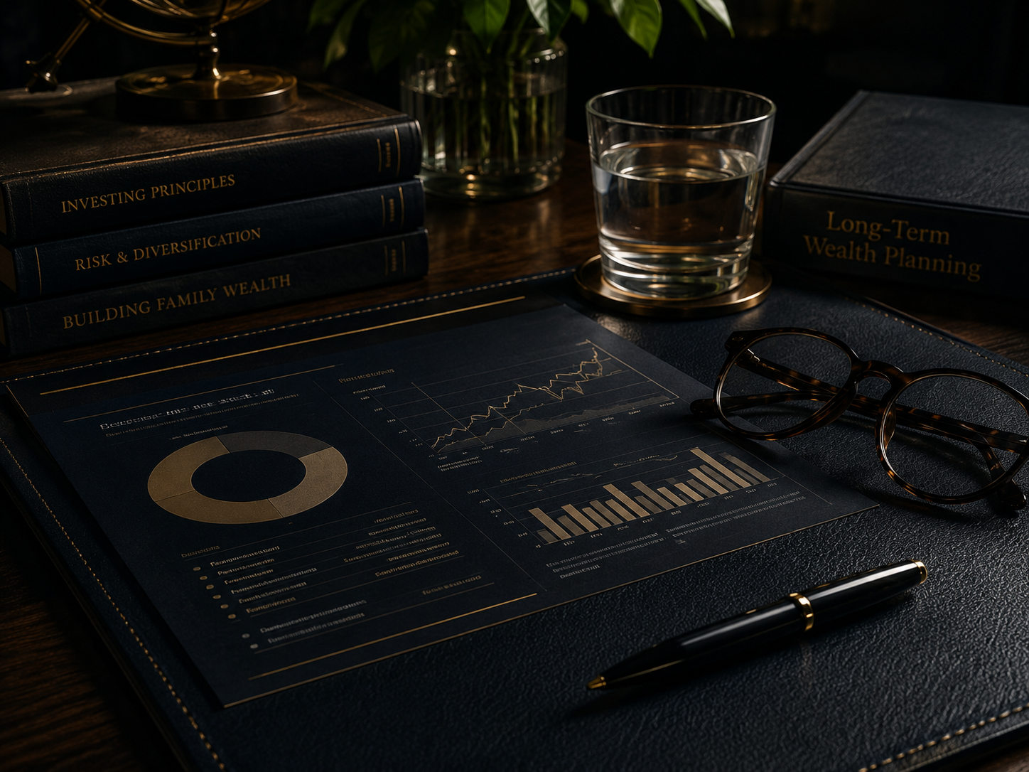 Planning desk setup for wealth builders